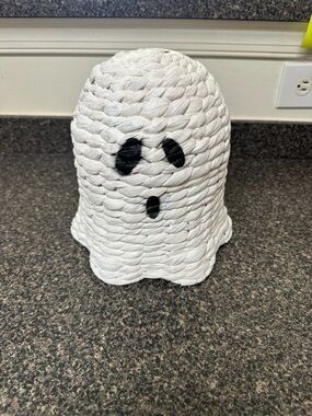 Halloween White Woven Rattan Large Ghost Decor